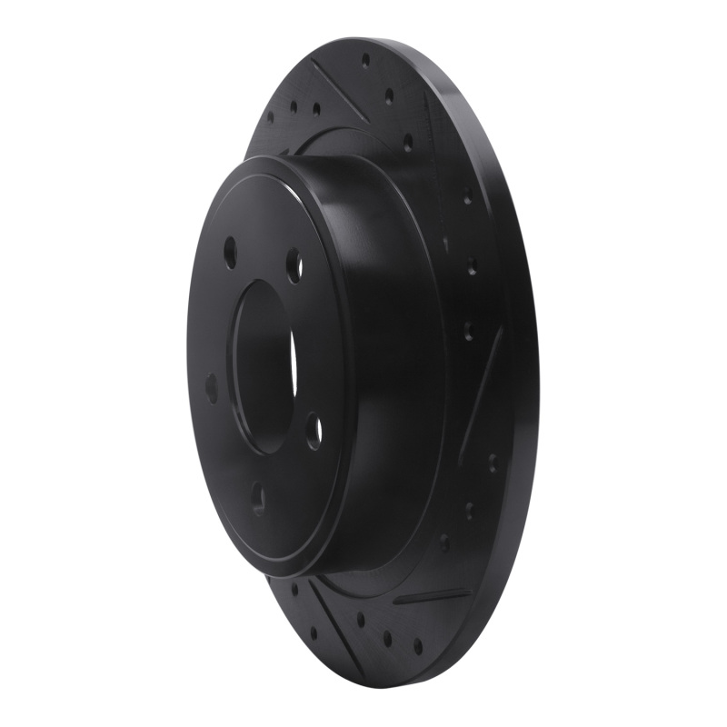 Chrysler Pacifica Brake Rotor (1) - Rear Right - R1 Concepts - Drilled & Slotted - Black - `04-`08